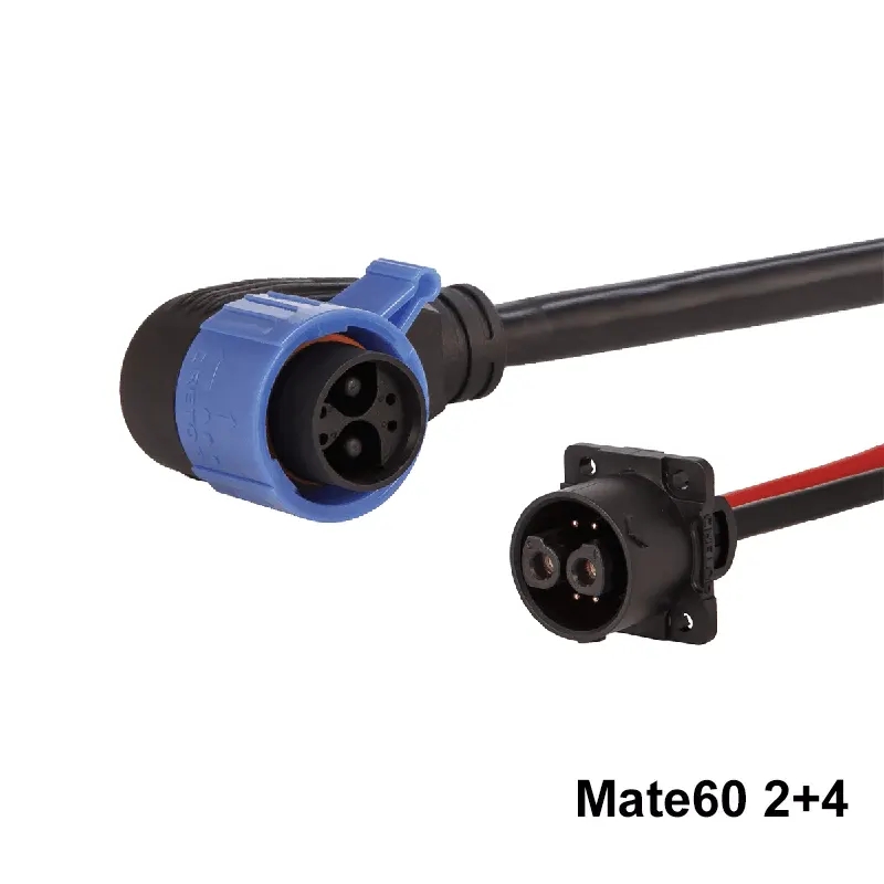 Conector de carregamento de bateria de motocicleta elétrica de 2 + 4 pinos